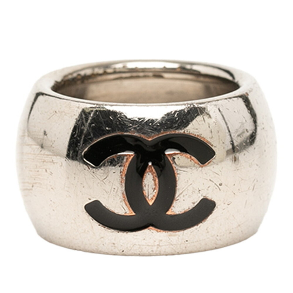 CHANEL Silver Logo Ring